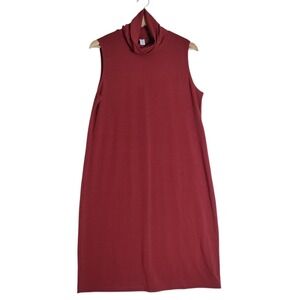 NEW Old Navy Pencil Dress Size L Orange Jersey Knit Sleeveless Turtleneck